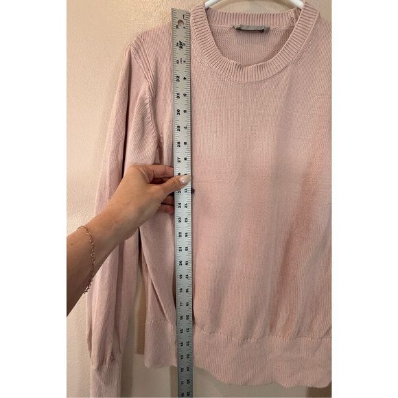 Everlane Soft Cotton Crew Knit Lightweight Blush Pink Crewneck Sweater Small - Picture 8 of 11